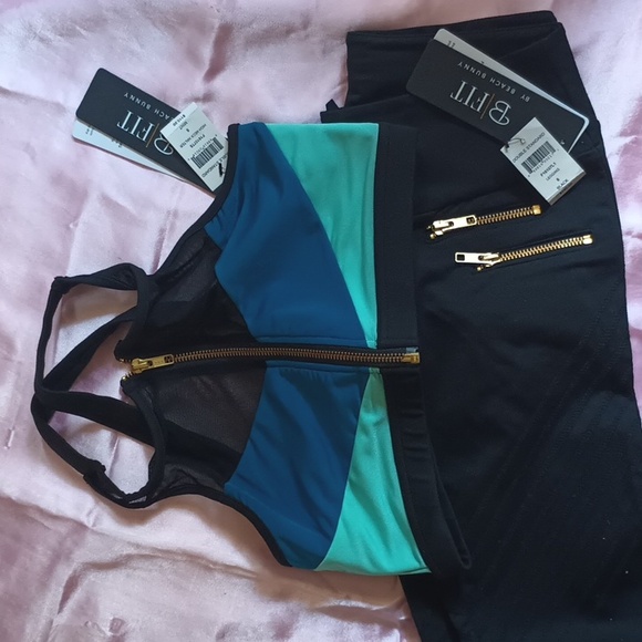 Beach Bunny NWT B Fit Double Standard Sz 6 MD Legging Halter Set - Picture 2 of 10